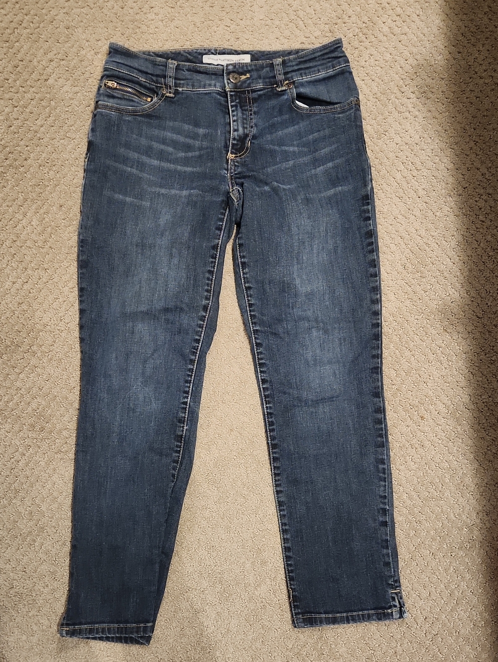 NEW* Chicos Platium Ultimate Fit Classic Dark Blue Women's Slim Jeans 00